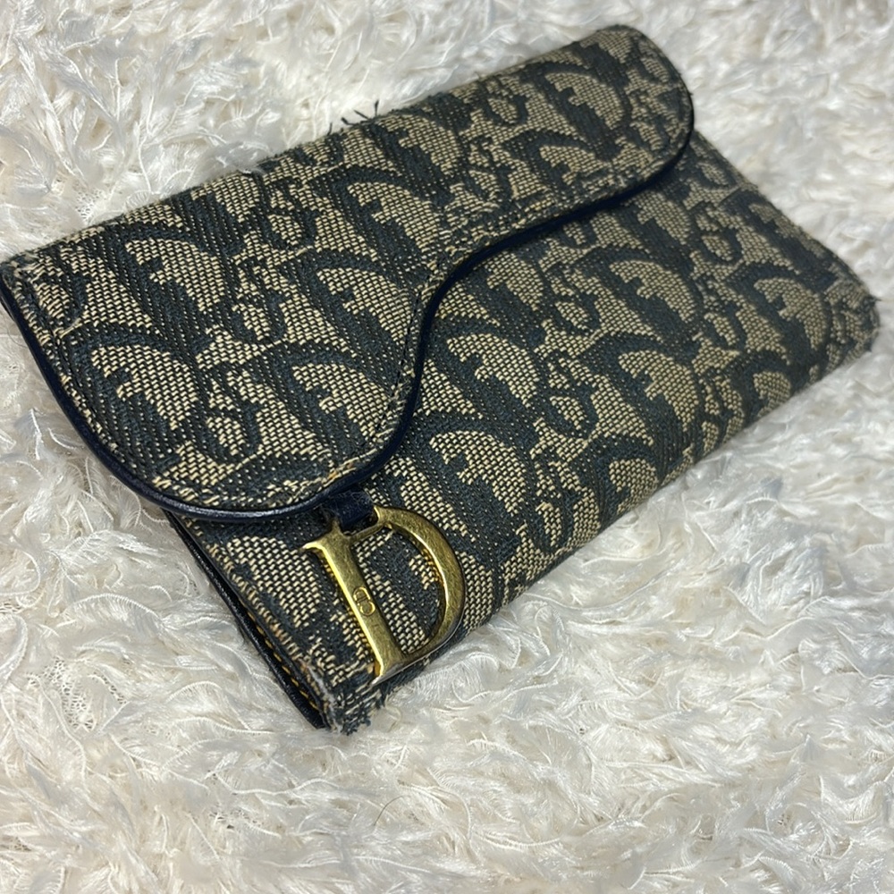 Christian Dior saddle trotter trifold wallet